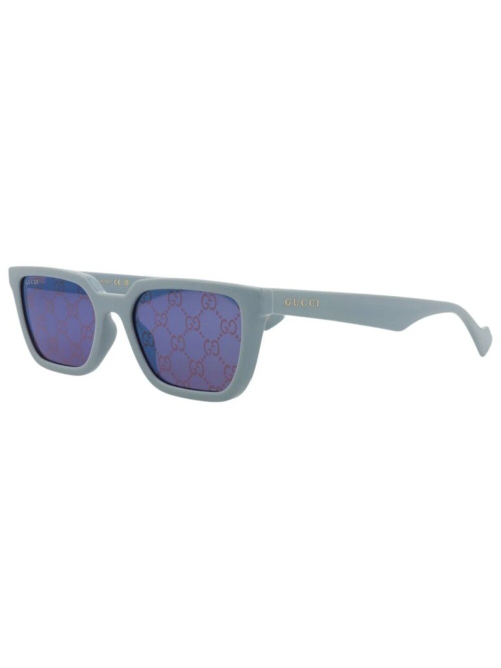 New Gucci Women's Sunglasses Square Rectangle Injection Frame Mens Light Blue